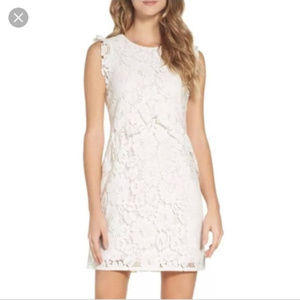 Charles Henry White ruffle lace dress